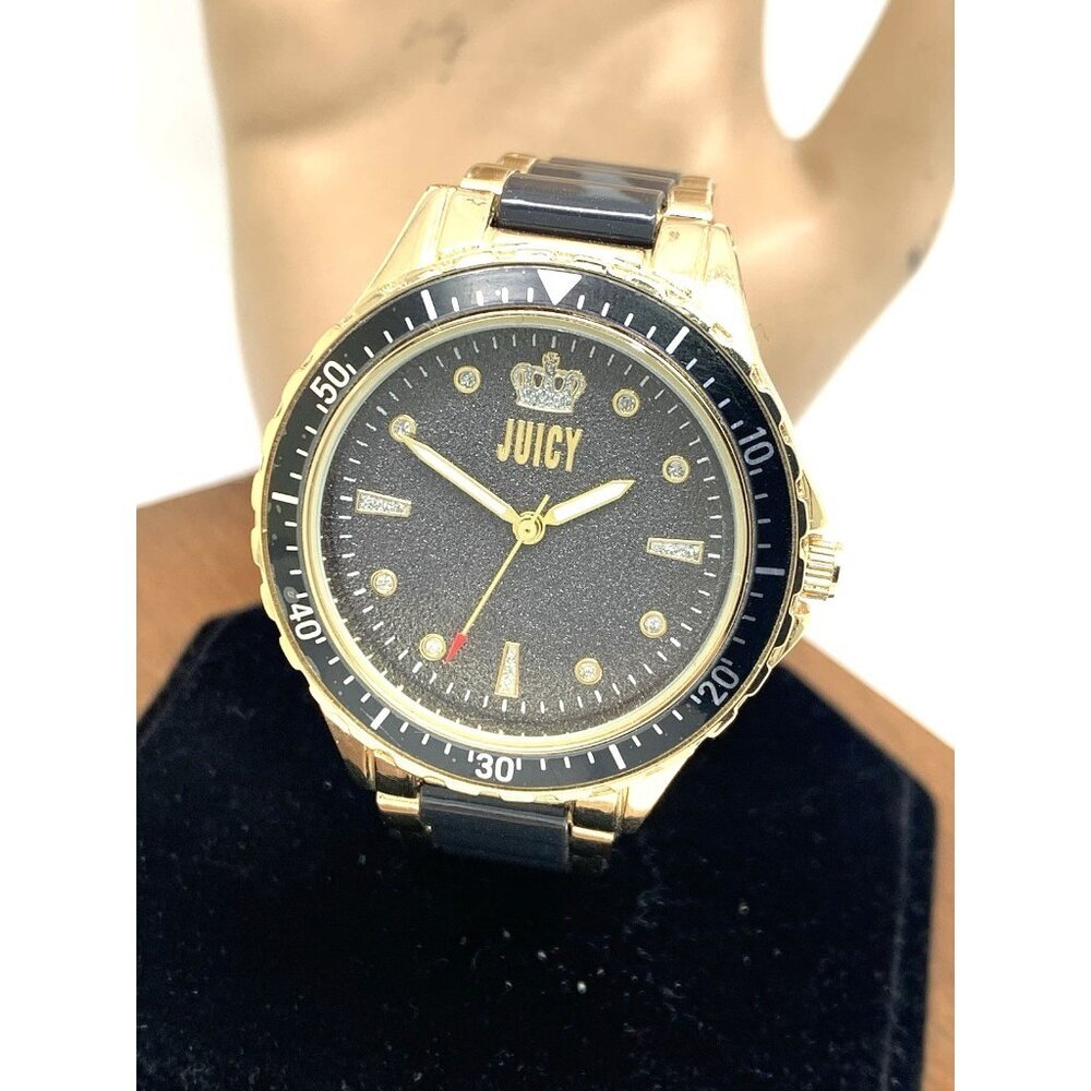 Juicy By Juicy Couture Women's Watch JC/5022 Quartz Black Gold Tone Steel 38mm